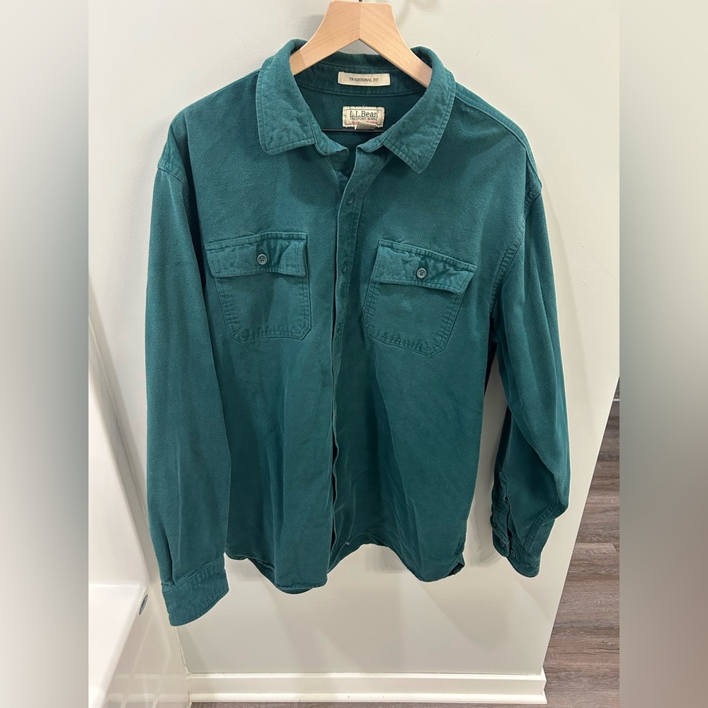 Vintage L.L. Bean Chamois Cloth Button-Up Shirt - Size XL